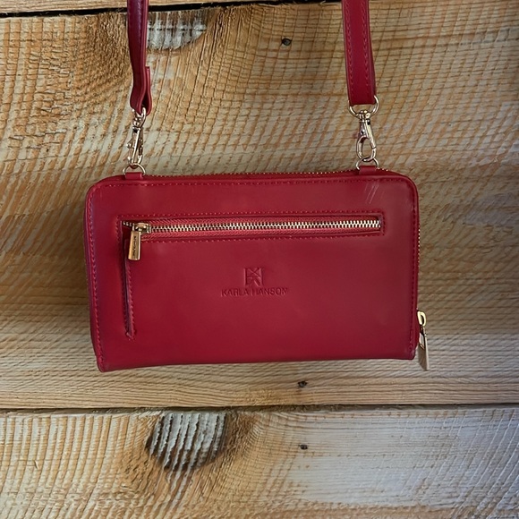 Karla Hanson Red clutch & cross over - Picture 2 of 3